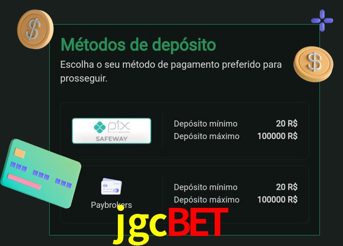 O cassino jgcbet oferece uma grande variedade de métodos de pagamento